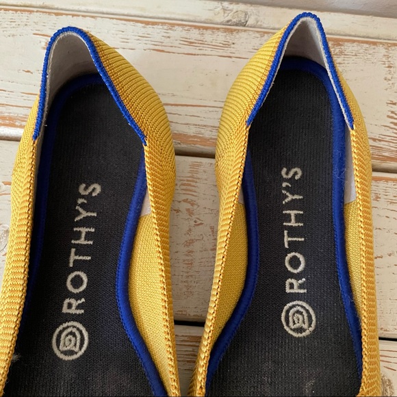 Rothy’s mustard yellow the point  flats 7.5 - Picture 3 of 6